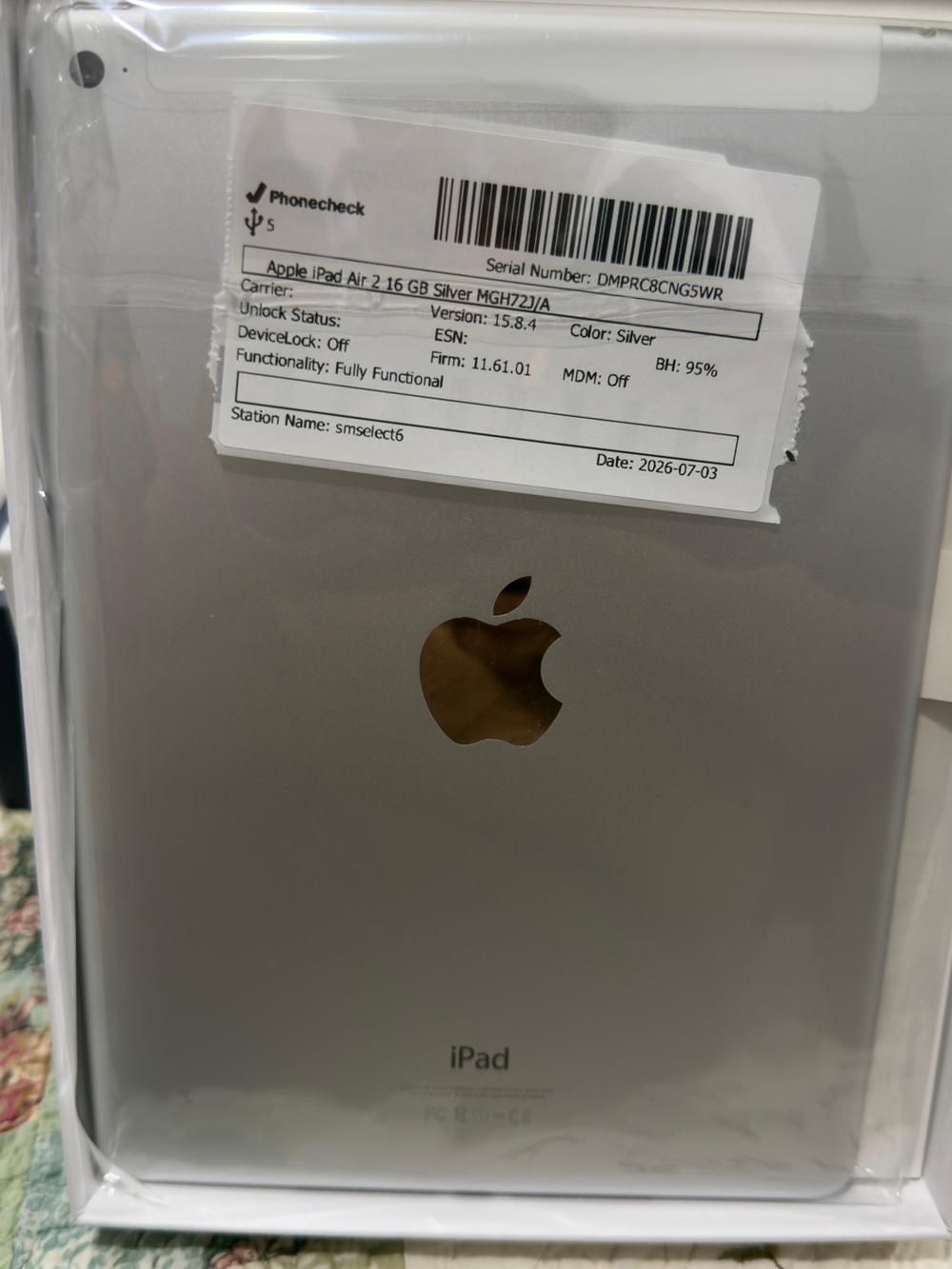 Apple iPad Air 2 16GB Silver - Sleek Silver Tablet